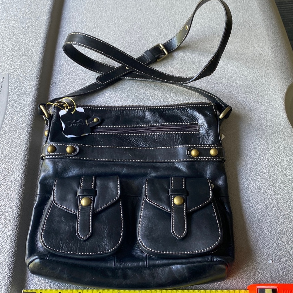 NWT luce adjustable leather crossbody bag black